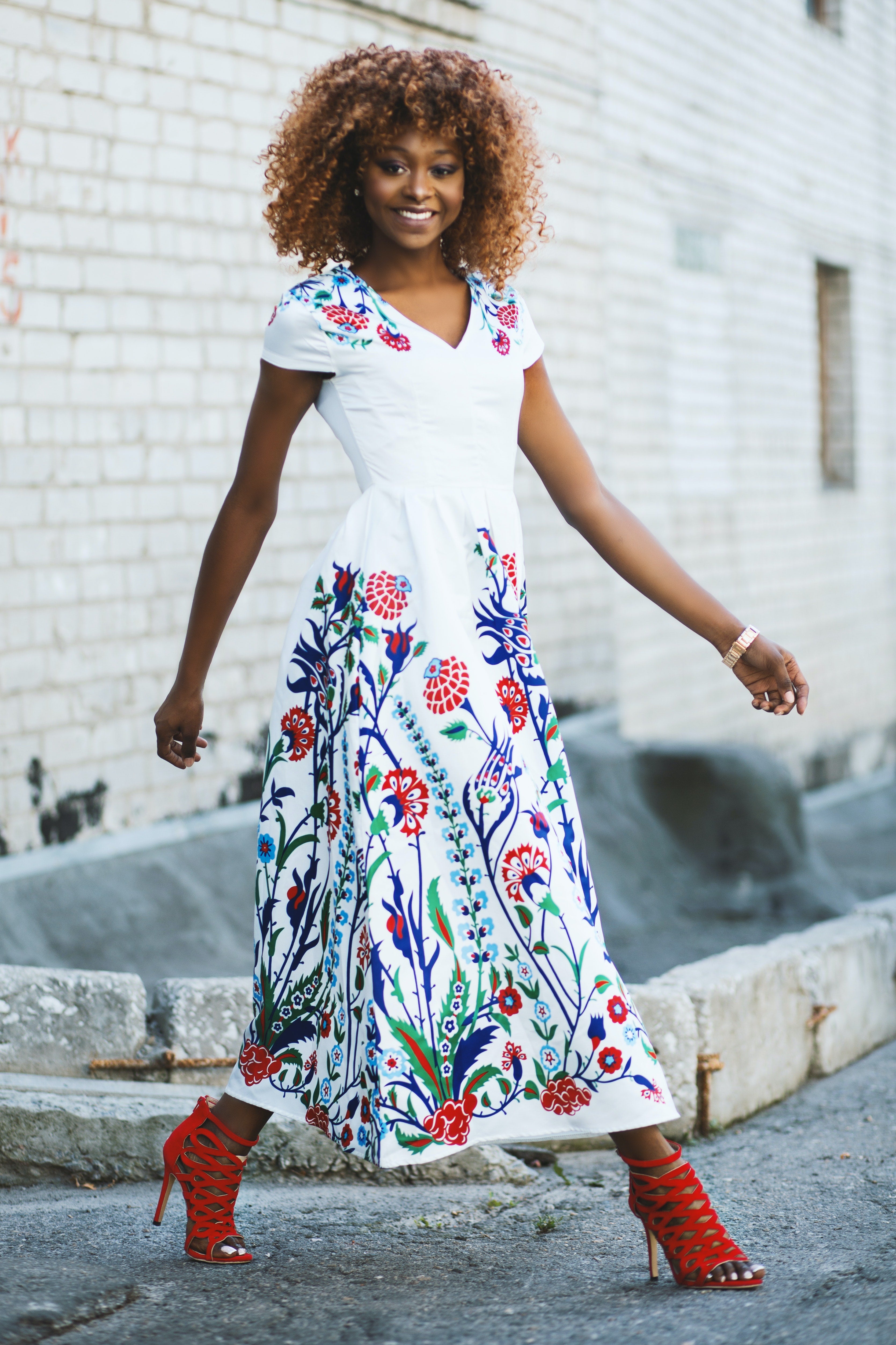 Floral dress for summer in Europe